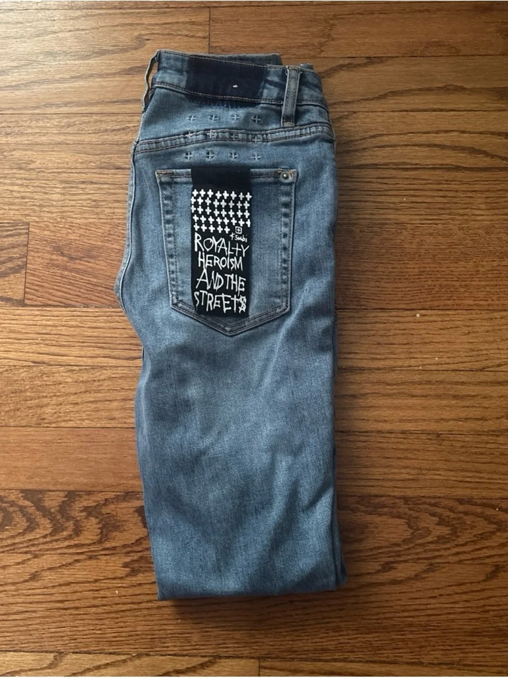 Ksubi Skinny Jeans with Back-Patch - Blue